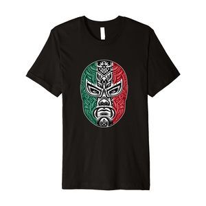 Lucha Libre Aztec Mexican Flag Wrestling Mask Premium T-Shirt